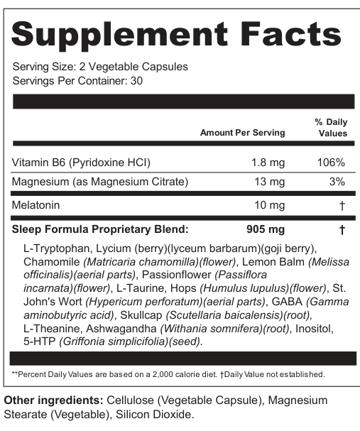 Supplement Facts for Shroud
