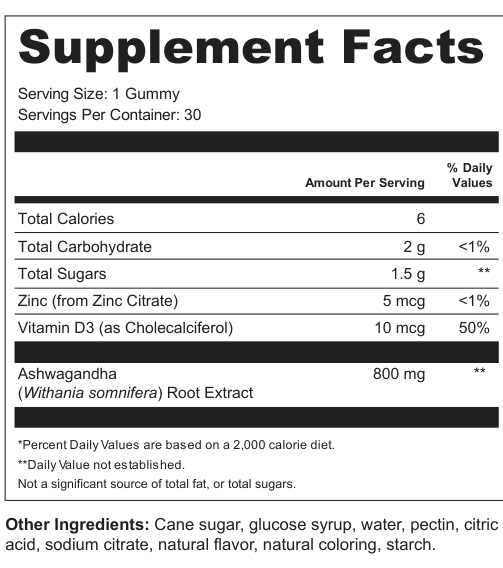 Supplement Facts for Root Bliss