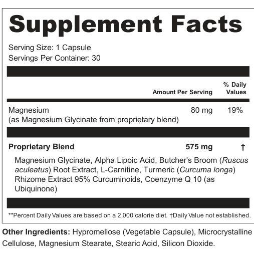 Supplement Facts for Nerve Tapestry