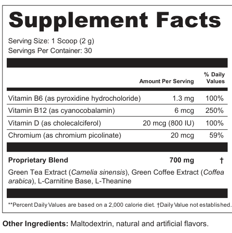 Supplement Facts for Nebula Drift